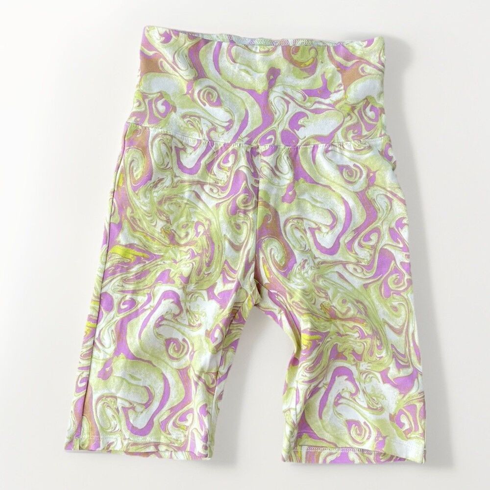 BP Purple Green Biker Shorts Size XS NWT Hippie Y2K